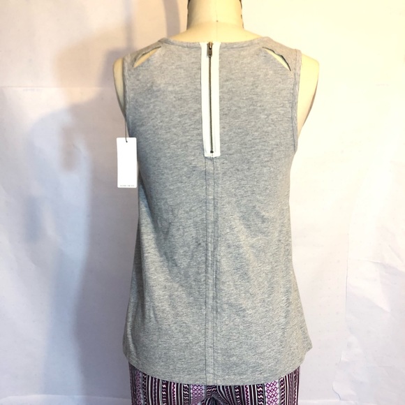NWT Adriano Goldschmied Cotton gray sleeveless top back zipper a line bell - Picture 5 of 6